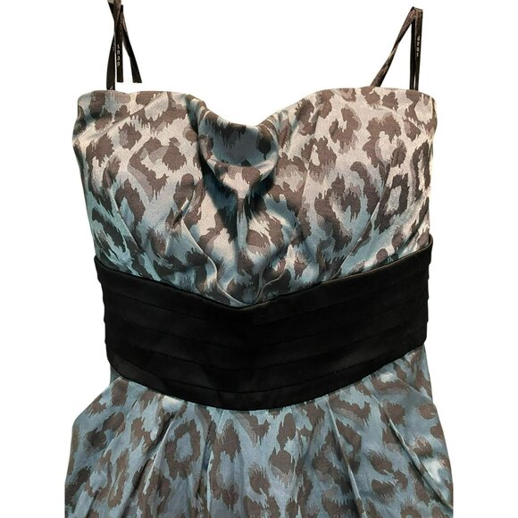 NWT Snap Blue & Black Leopard Print Strapless Juniors Womens Dress With Pockets! - Picture 2 of 11